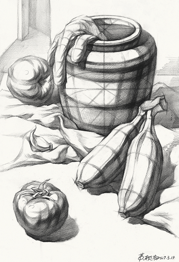 素描静物作品