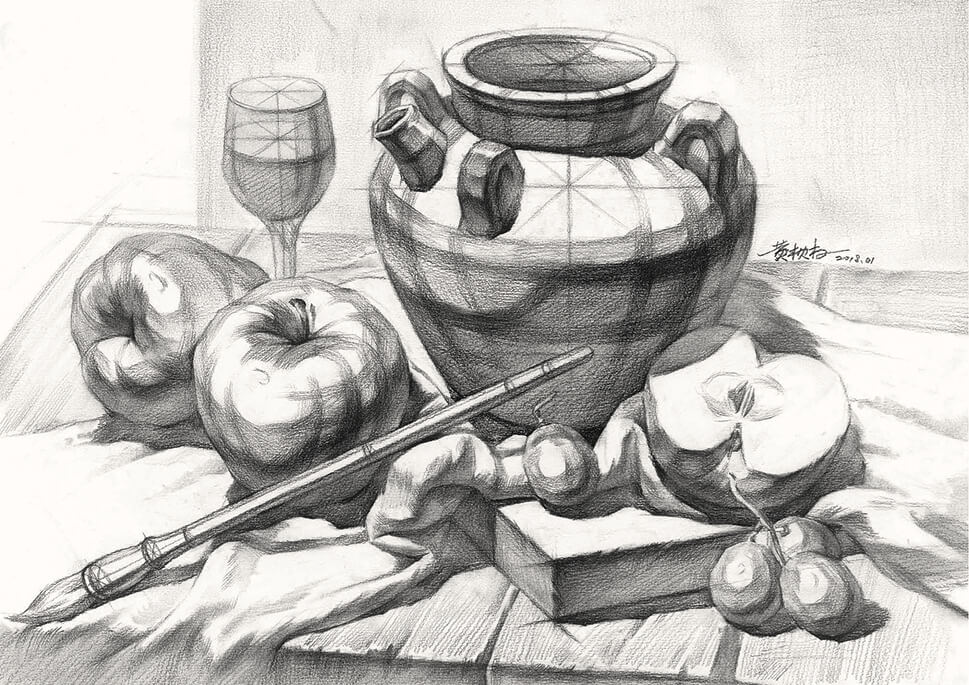 素描静物作品