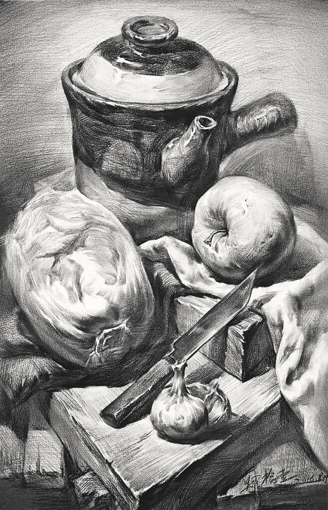素描静物作品